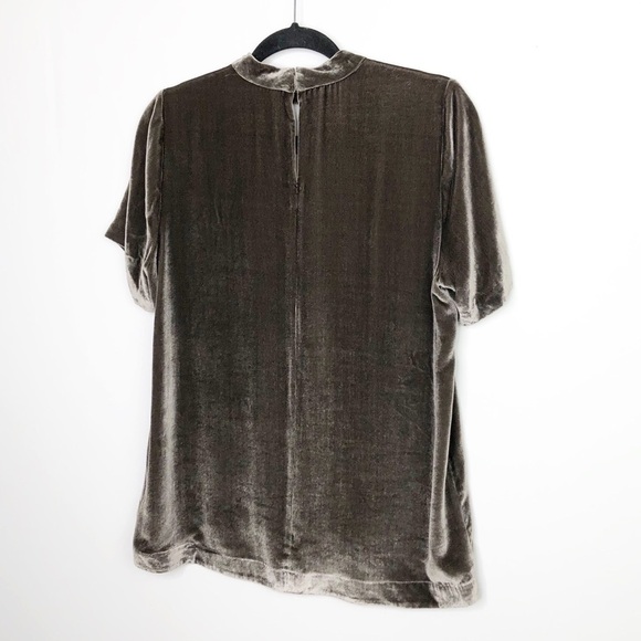 MADEWELL gray metallic velvet choker blouse - Picture 8 of 11
